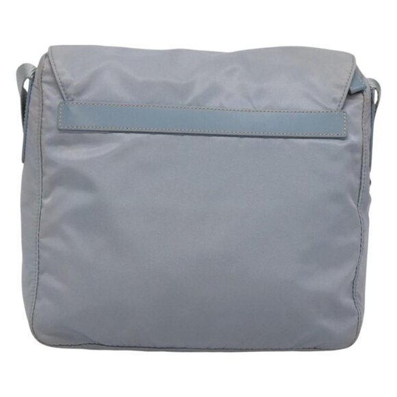 PRADA Shoulder Bag Nylon Light Blue Silver Auth - Picture 3 of 16